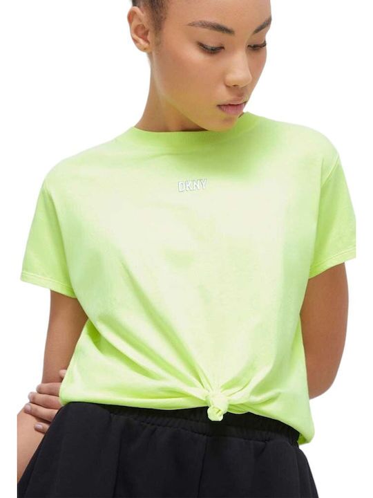 DKNY Metallic Bubble Logo Knot Front Tee